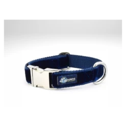 2 Hounds Design | Ensemble Collier Et Laisse Pour Chien En Velours | Bleu Navy