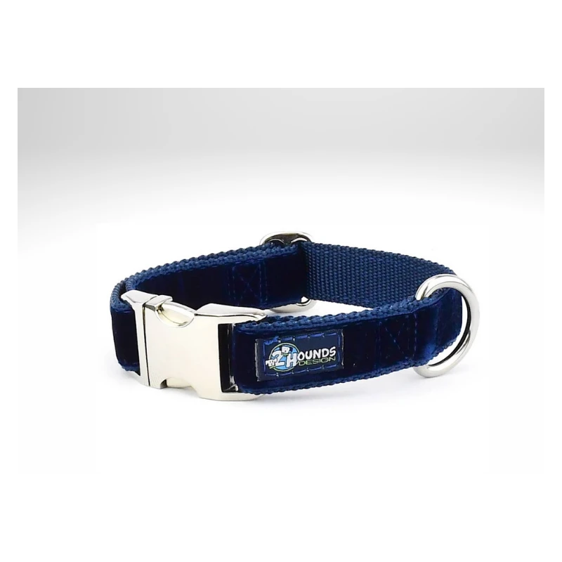 2 Hounds Design | Ensemble Collier Et Laisse Pour Chien En Velours | Bleu Navy 3 2 Hounds Design | Ensemble Collier Et Laisse Pour Chien En Velours | Bleu Navy