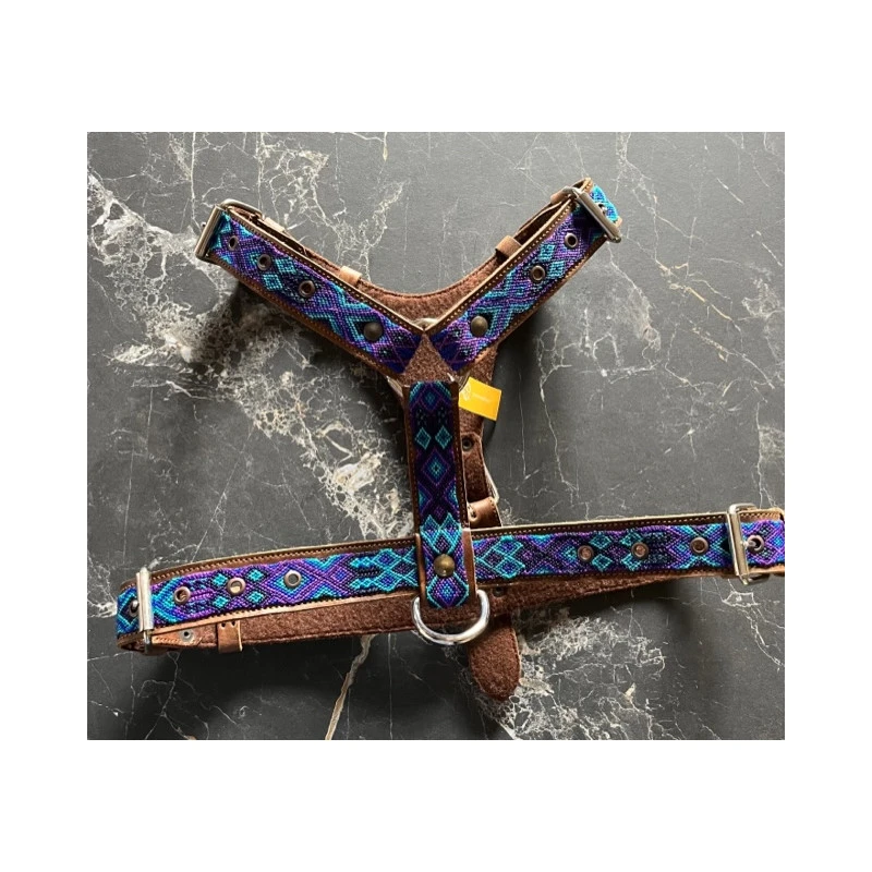 Ahorasi | Chien | Harnais Tissage Mexicain Sur Cuir 3 Ahorasi | Chien | Harnais Tissage Mexicain Sur Cuir
