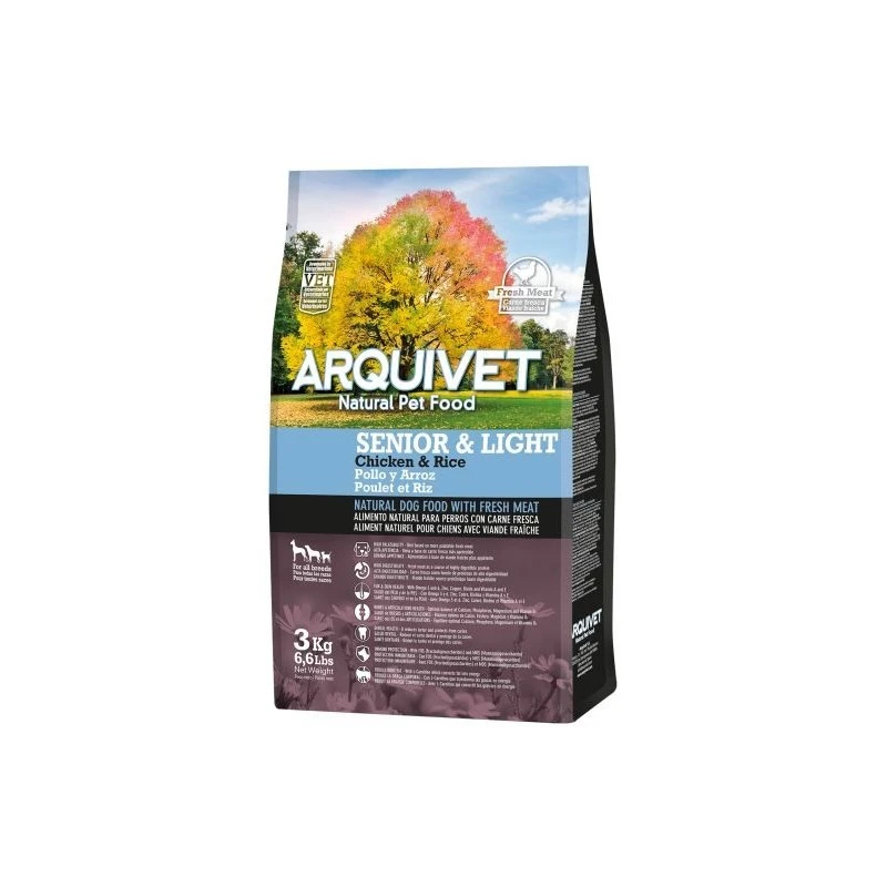 Arquivet | Croquettes Pour Chiens âgées Ou En Surpoids Senior Et Light Au Poulet Et Riz 3 Kg 3 Arquivet | Croquettes Pour Chiens âgées Ou En Surpoids Senior Et Light Au Poulet Et Riz 3 Kg