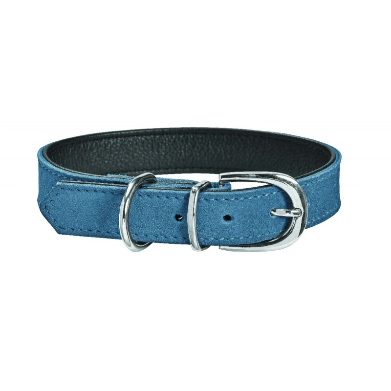 Bobby Aspen | Collier Pour Chien En Cuir Et Suédine | Bleu 3 Bobby Aspen | Collier Pour Chien En Cuir Et Suédine | Bleu