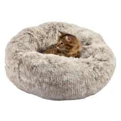 Bobby Poilu Donut | Couchage Douillet Pour Chien Et Chat | Marron Et Blanc -Fournitures Pour Chiens bobby poilu donut couchage douillet pour chien et chat marron et blanc 3