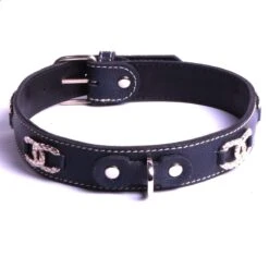 By Mode France | Collier En Cuir Pour Chien Fabrication Artisanale Française | Noir