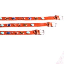 By Mode France | Large Collier Chien Cuir | Pierre Turquoise Lapis Lazuli Œil De Tigre -Fournitures Pour Chiens by mode france large collier chien cuir pierre turquoise lapis lazuli oeil de tigre 2