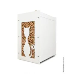 Fournitures Pour Chiens 12 CrockeBox | Mini Felix Blanc | Boite à Croquettes |Pour Chien Et Chat