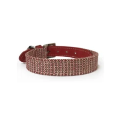 Da Vinci | Collier En Cuir Gras Et Tissus Tressés Pour Chien | Rouge