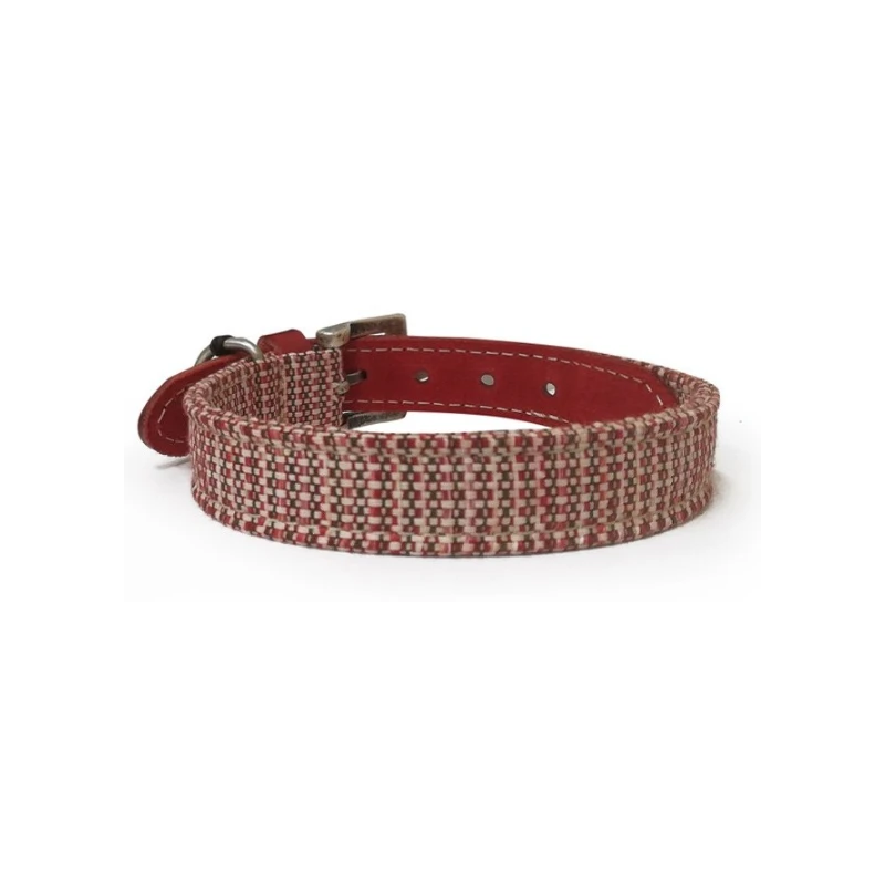 Da Vinci | Collier En Cuir Gras Et Tissus Tressés Pour Chien | Rouge 3 Da Vinci | Collier En Cuir Gras Et Tissus Tressés Pour Chien | Rouge