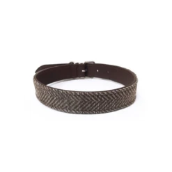 Da Vinci | Collier En Cuir Végétal Et Tweed Pour Chien | Marron