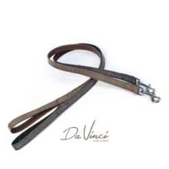 Da Vinci | Laisse En Cuir Végétal Et Tweed Pour Chien | Marron Ou Noir