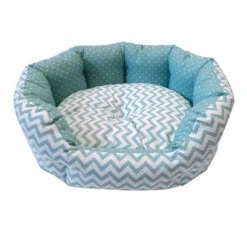 Distridog | Chien Et Chat | Panier Ovale Zigzag Jade 60 Cm