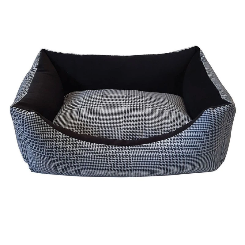 Distridog | Chien Et Chat | Panier Rectangulaire Pieds De Poule Noire 3 Distridog | Chien Et Chat | Panier Rectangulaire Pieds De Poule Noire