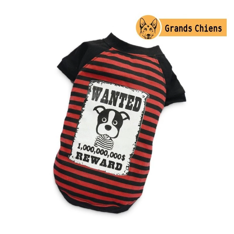 Doggy Dolly | Chien | T-shirt WANTED Noir Et Rouge Grands Chiens 3 Doggy Dolly | Chien | T-shirt WANTED Noir Et Rouge Grands Chiens