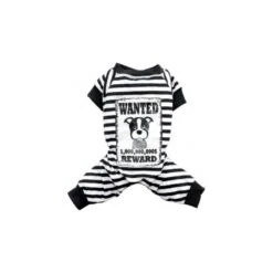 Doggy Dolly | Pyjama Wanted Rayé Noir Et Blanc Pour Petit Chien