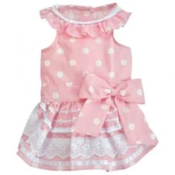 Doggy Dolly | Robe Pour Chienne | Rose Poudré à Pois Blancs