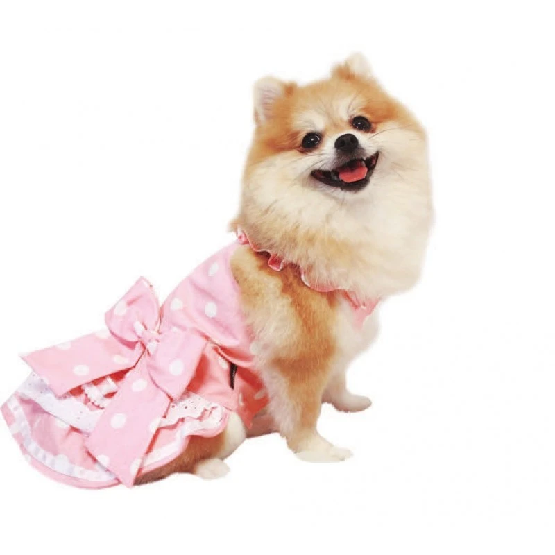 Doggy Dolly | Robe Pour Chienne | Rose Poudré à Pois Blancs 4 Doggy Dolly | Robe Pour Chienne | Rose Poudré à Pois Blancs – Image 2