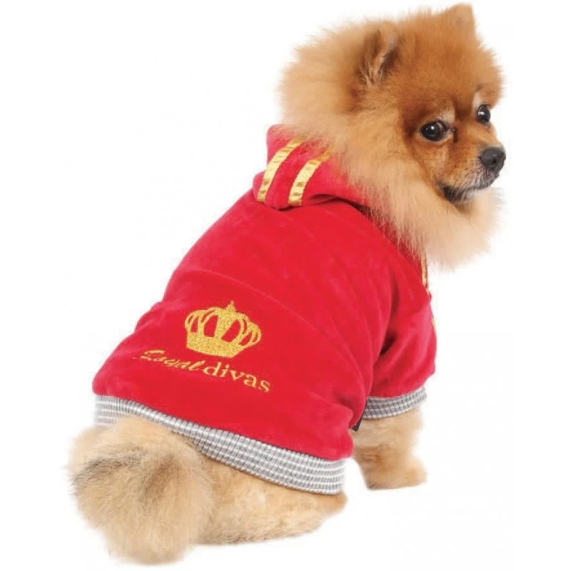 Doggy Dolly Royal Divas| Sweat à Capuche Pour Chien | Rouge 3 Doggy Dolly Royal Divas| Sweat à Capuche Pour Chien | Rouge