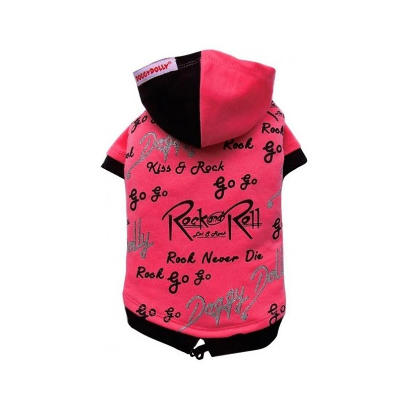Doggy Dolly | Sweat à Capuche Rock' N Roll Pour Petit Chien | Rose 3 Doggy Dolly | Sweat à Capuche Rock' N Roll Pour Petit Chien | Rose