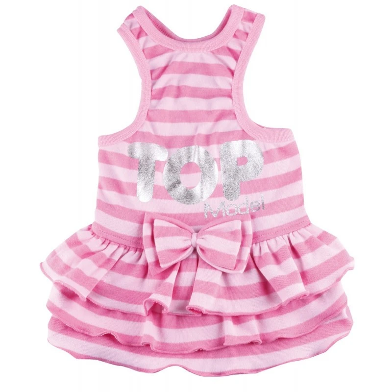 Doggy Dolly Top Model | Robe T-shirt Rayée Pour Chienne | Rose 3 Doggy Dolly Top Model | Robe T-shirt Rayée Pour Chienne | Rose