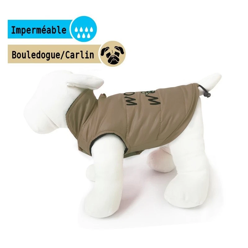 Doggy Dolly Woof | Doudoune Matelassée Bouledogue Et Carlin | Beige 4 Doggy Dolly Woof | Doudoune Matelassée Bouledogue Et Carlin | Beige – Image 2