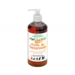 Ferme De Beaumont | Chien Chat Et Volaille |100% Huile De Saumon 500 Ml • Beauté Du Plumage Et Du Pelage • Soins Naturels