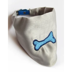 KFarah | Bandana-Foulard Pour Chien Avec Motif Os Bleu | Gris