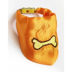 KFarah | Bandana-Foulard Pour Chien Motif Os | Orange