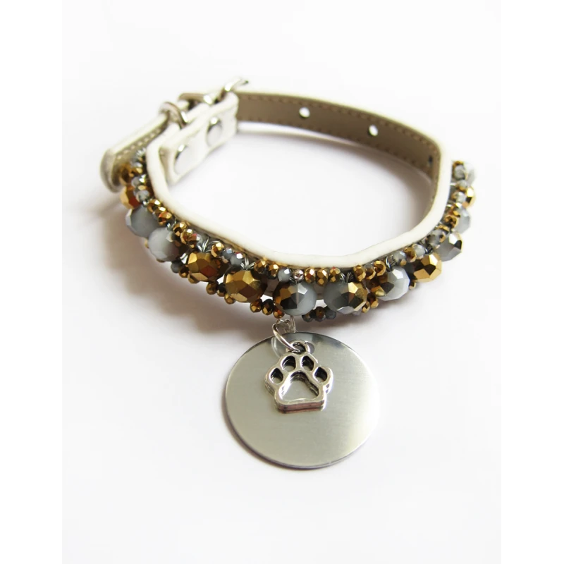 KFarah | Chien Et Chiot | Collier Simple Blanc Cristal 5 KFarah | Chien Et Chiot | Collier Simple Blanc Cristal – Image 3