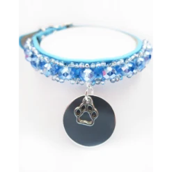 KFarah | Chien Et Chiot | Collier Simple Bleu Ciel Cristal -Fournitures Pour Chiens kfarah chien et chiot collier simple bleu ciel cristal 2