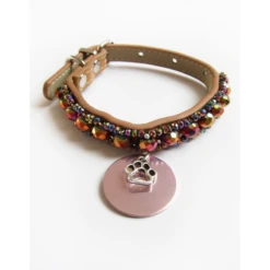 KFarah | Chien Et Chiot | Collier Simple Camel Cristal -Fournitures Pour Chiens kfarah chien et chiot collier simple camel cristal 4