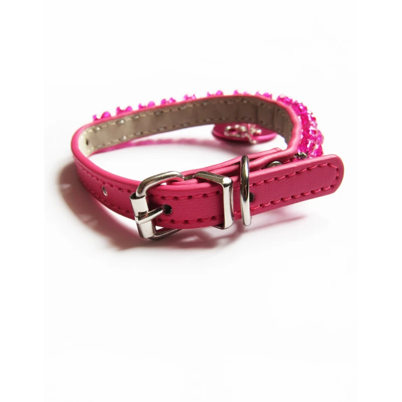 KFarah | Chien Et Chiot | Collier Simple Fuchsia Cristal 4 KFarah | Chien Et Chiot | Collier Simple Fuchsia Cristal – Image 2