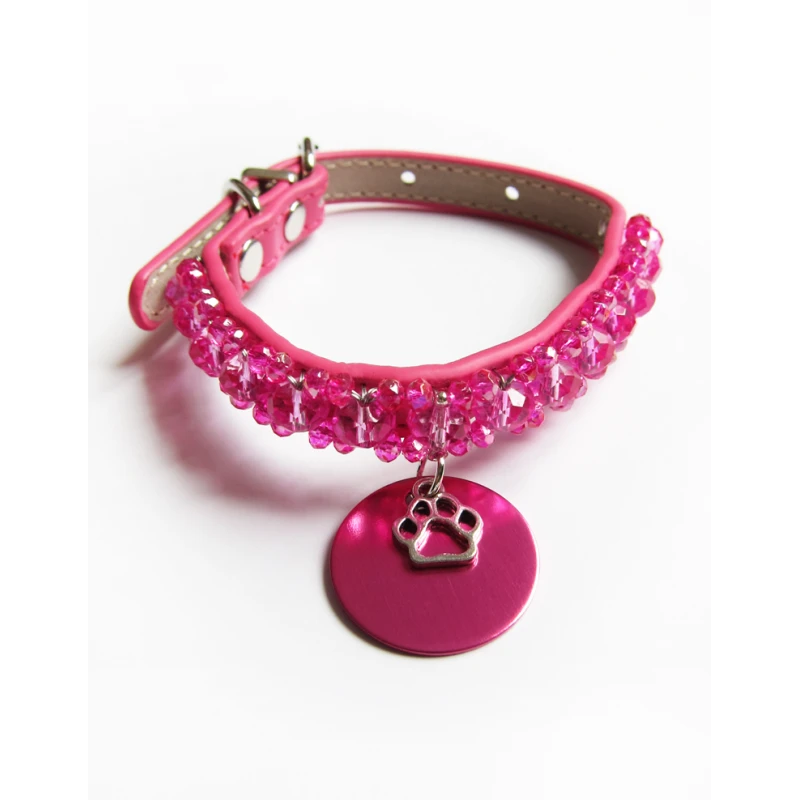 KFarah | Chien Et Chiot | Collier Simple Fuchsia Cristal 5 KFarah | Chien Et Chiot | Collier Simple Fuchsia Cristal – Image 3