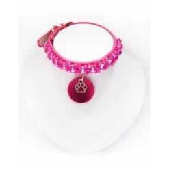 KFarah | Chien Et Chiot | Collier Simple Fuchsia Cristal