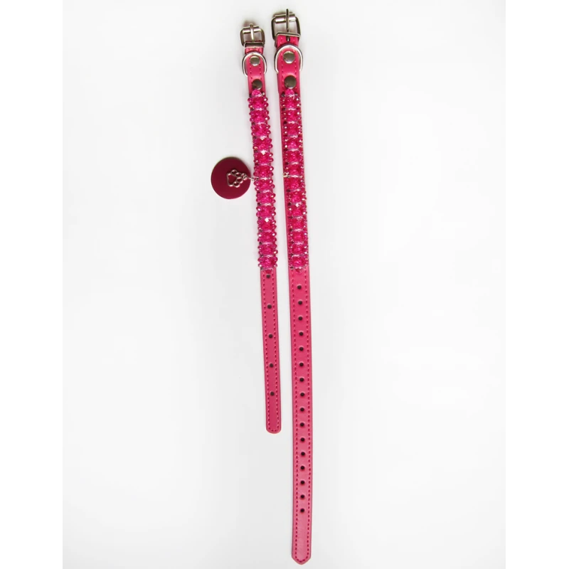 KFarah | Chien Et Chiot | Collier Simple Fuchsia Cristal 6 KFarah | Chien Et Chiot | Collier Simple Fuchsia Cristal – Image 4