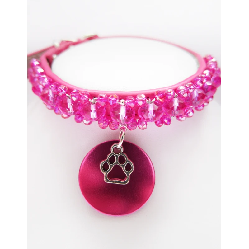 KFarah | Chien Et Chiot | Collier Simple Fuchsia Cristal 7 KFarah | Chien Et Chiot | Collier Simple Fuchsia Cristal – Image 5