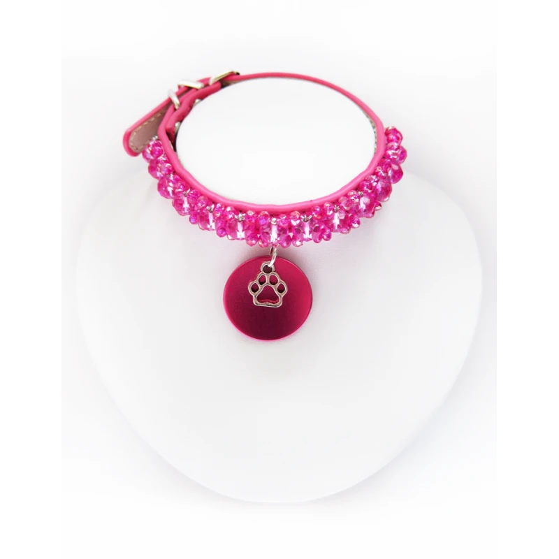 KFarah | Chien Et Chiot | Collier Simple Fuchsia Cristal 3 KFarah | Chien Et Chiot | Collier Simple Fuchsia Cristal