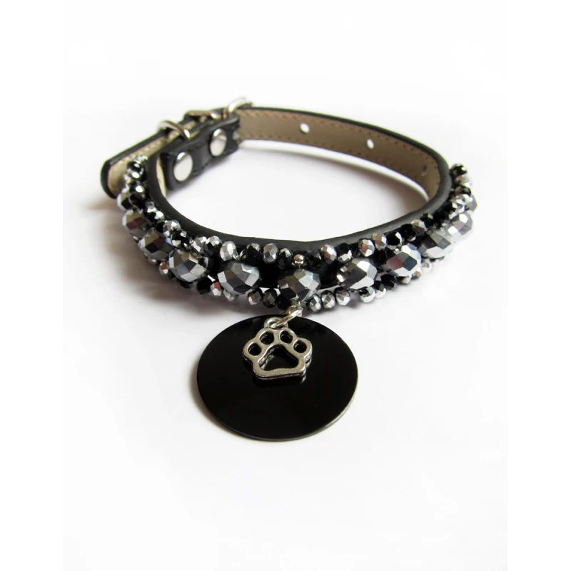 KFarah | Chien Et Chiot | Collier Simple Noir Cristal 6 KFarah | Chien Et Chiot | Collier Simple Noir Cristal – Image 4