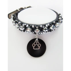 KFarah | Chien Et Chiot | Collier Simple Noir Cristal 11 KFarah | Chien Et Chiot | Collier Simple Noir Cristal -Fournitures Pour Chiens kfarah chien et chiot collier simple noir cristal 4