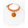 KFarah | Chien Et Chiot | Collier Simple Orange Cristal -Fournitures Pour Chiens kfarah chien et chiot collier simple orange cristal