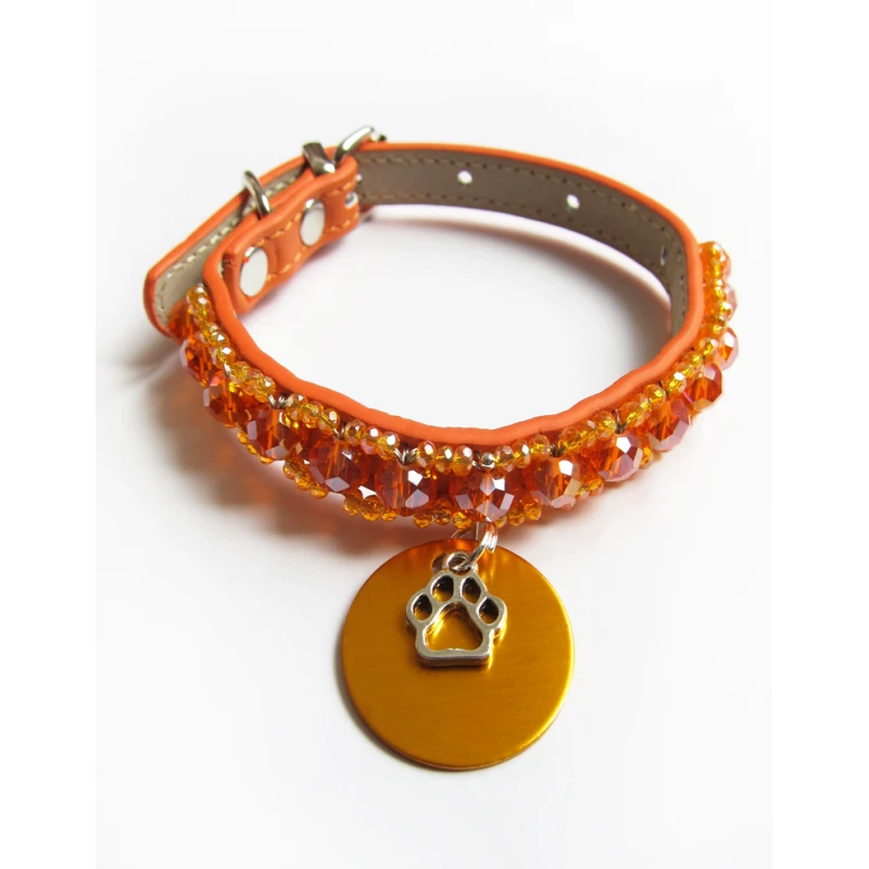 KFarah | Chien Et Chiot | Collier Simple Orange Cristal 5 KFarah | Chien Et Chiot | Collier Simple Orange Cristal – Image 3