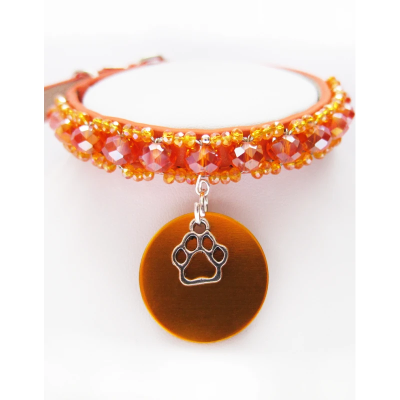 KFarah | Chien Et Chiot | Collier Simple Orange Cristal 7 KFarah | Chien Et Chiot | Collier Simple Orange Cristal – Image 5