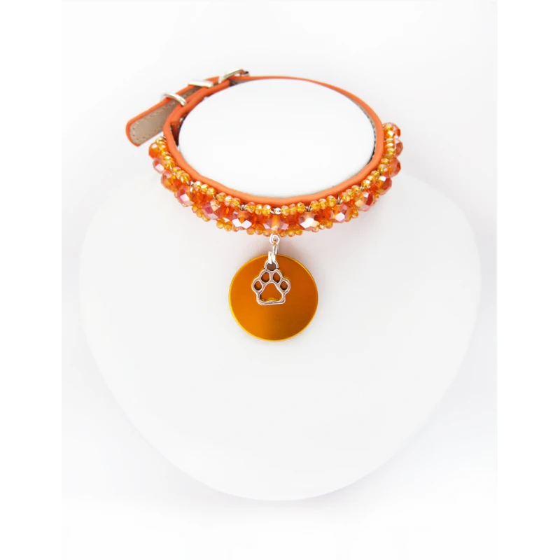 KFarah | Chien Et Chiot | Collier Simple Orange Cristal 3 KFarah | Chien Et Chiot | Collier Simple Orange Cristal