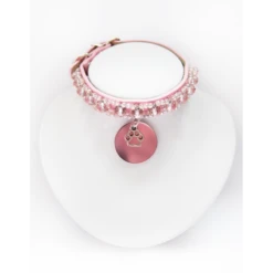 KFarah | Chien Et Chiot | Collier Simple Rose Cristal