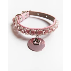 KFarah | Chien Et Chiot | Collier Simple Rose Cristal -Fournitures Pour Chiens kfarah chien et chiot collier simple rose cristal 3