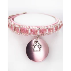 KFarah | Chien Et Chiot | Collier Simple Rose Cristal -Fournitures Pour Chiens kfarah chien et chiot collier simple rose cristal 4