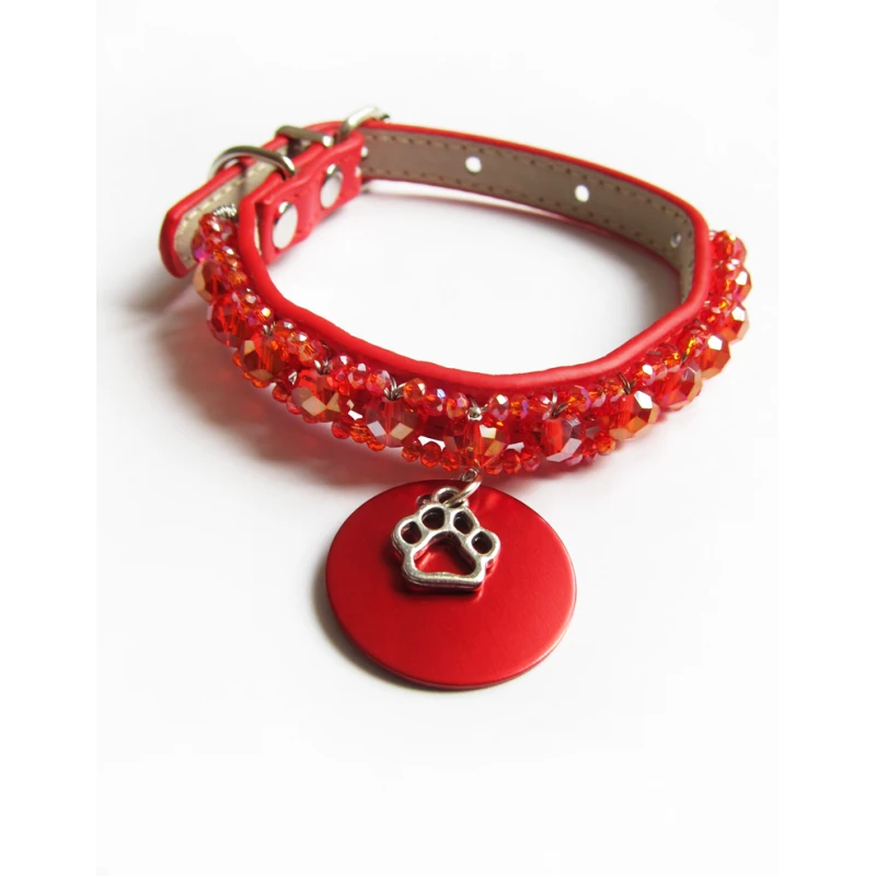KFarah | Chien Et Chiot | Collier Simple Rouge Cristal 7 KFarah | Chien Et Chiot | Collier Simple Rouge Cristal – Image 5