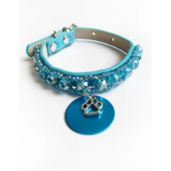 KFarah | Chien Et Chiot | Collier Simple Turquoise Cristal -Fournitures Pour Chiens kfarah chien et chiot collier simple turquoise cristal 1