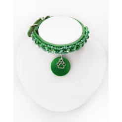 KFarah | Chien Et Chiot | Collier Simple Vert Cristal