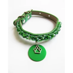 KFarah | Chien Et Chiot | Collier Simple Vert Cristal -Fournitures Pour Chiens kfarah chien et chiot collier simple vert cristal 3