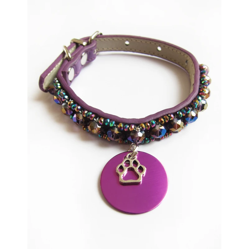 KFarah | Chien Et Chiot | Collier Simple Violet Cristal 7 KFarah | Chien Et Chiot | Collier Simple Violet Cristal – Image 5