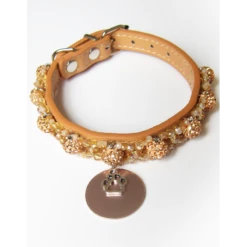 KFarah | Chien Et Chiot | Collier Sphere Camel Cristal -Fournitures Pour Chiens kfarah chien et chiot collier sphere camel cristal 3